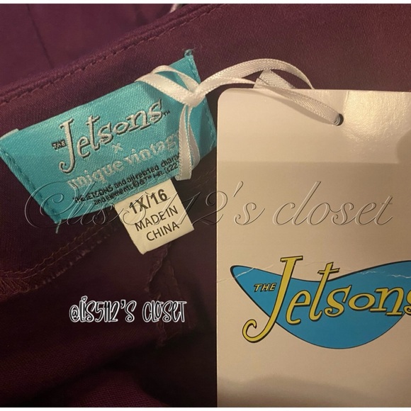 Unique Vintage The Jetsons Jane Purple 60's Retro Halter Pinup Swing Dress 1X 16 - Picture 11 of 16